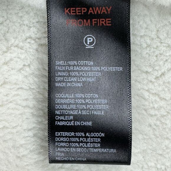 Urban Outfitters UO Roselyn Faux Shearling Jacket Women's XXL Blue White New - Picture 7 of 16